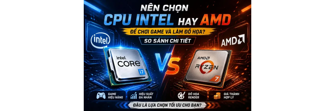 Nên Chọn CPU Intel Hay AMD Để Chơi Game Và Làm Đồ Họa? So Sánh Chi Tiết 2026