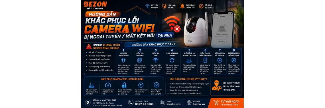 Hướng Dẫn Khắc Phục Lỗi Camera Wifi Bị Ngoại Tuyến/Mất Kết Nối Tại Nhà