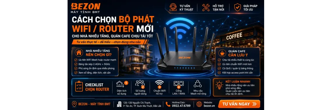 Cách Chọn Bộ Phát Wifi / Router Mới Cho Nhà Nhiều Tầng, Quán Cafe Chịu Tải Tốt