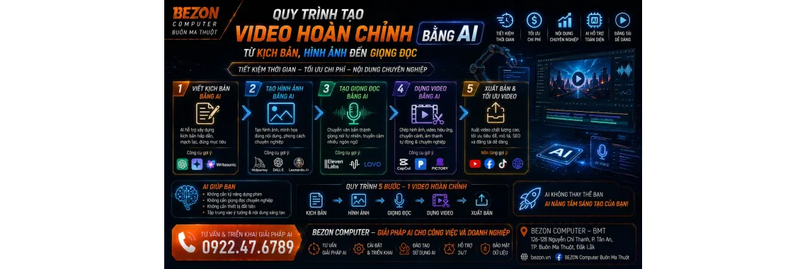 Quy Trình Tạo Video Hoàn Chỉnh Bằng AI Từ Kịch Bản, Hình Ảnh Đến Giọng Đọc