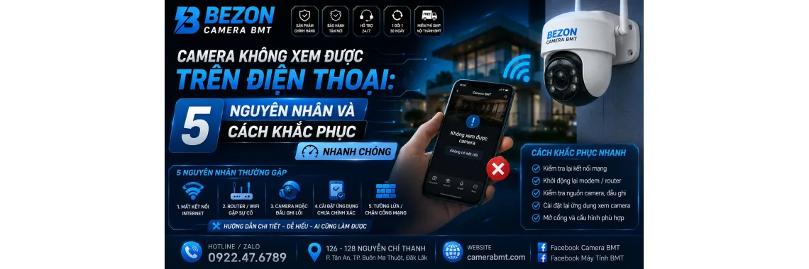 Camera không xem được trên điện thoại: 5 nguyên nhân và cách khắc phục nhanh chóng