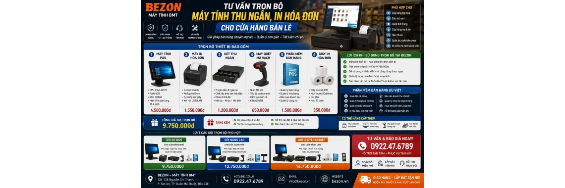 Tư Vấn Trọn Bộ Máy Tính Thu Ngân, In Hóa Đơn Cho Cửa Hàng Bán Lẻ