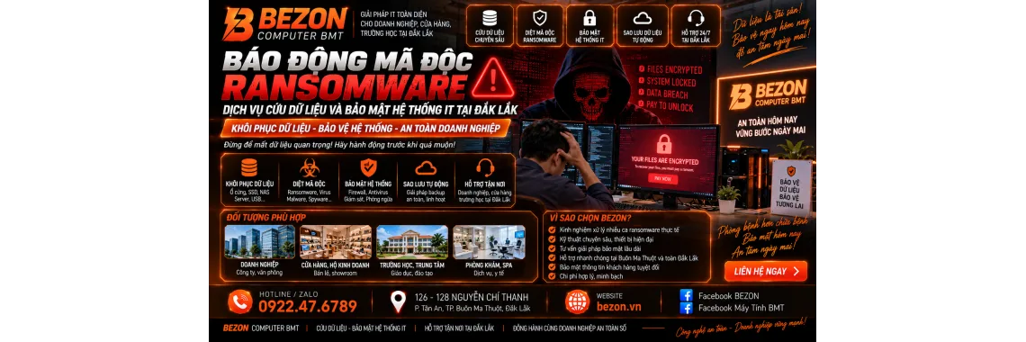 Báo Động Mã Độc Ransomware: Dịch Vụ Cứu Dữ Liệu Và Bảo Mật Hệ Thống IT Tại Đắk Lắk