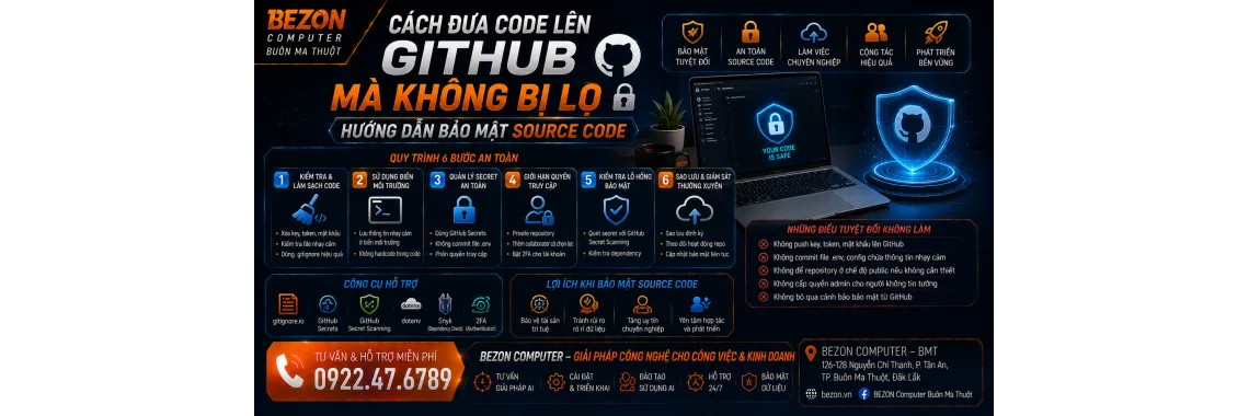 Cách Đưa Code Lên GitHub Mà Không Bị Lộ: Hướng Dẫn Bảo Mật Source Code