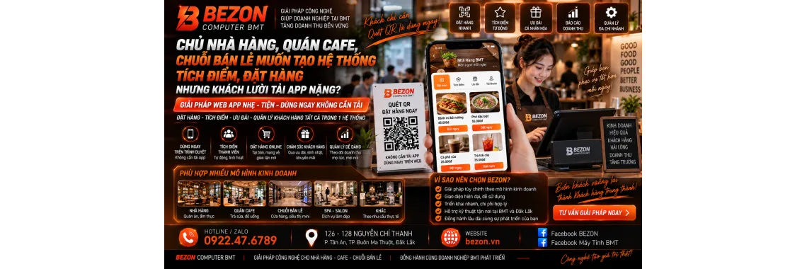 Chủ nhà hàng, quán cafe, chuỗi bán lẻ muốn tạo hệ thống tích điểm, đặt hàng nhưng khách lười tải App nặng.