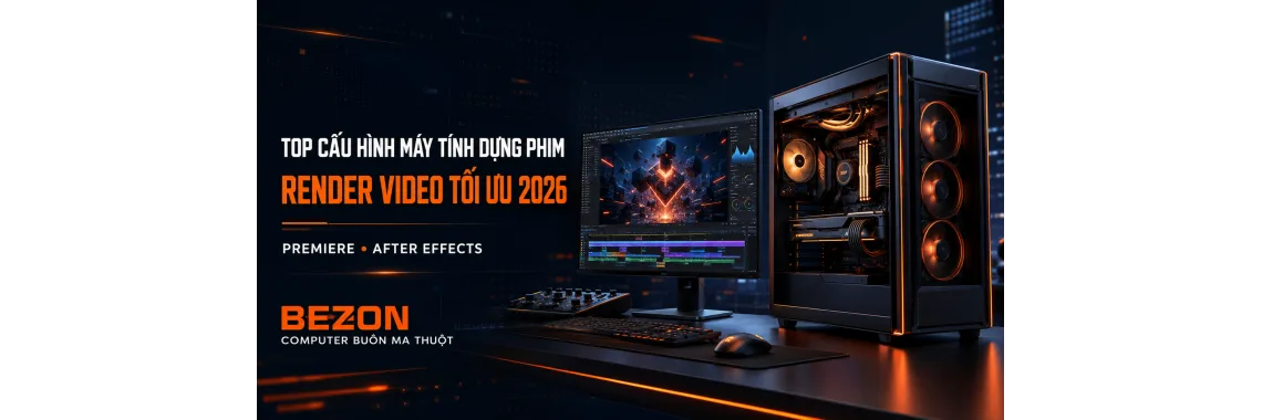 Top cấu hình máy tính dựng phim, render video (Premiere, After Effects) tối ưu nhất 2026