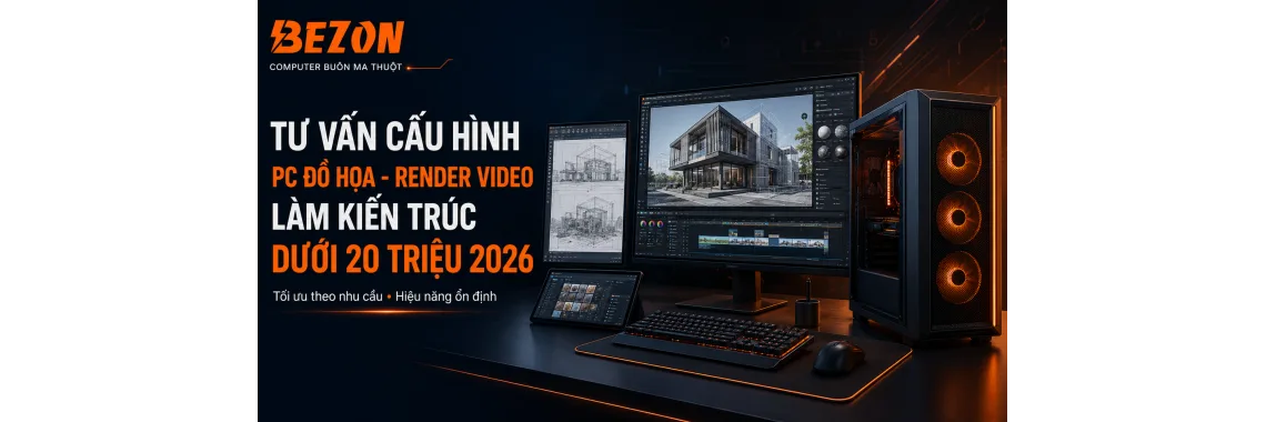 Tư vấn cấu hình PC đồ họa, render video, làm kiến trúc dưới 20 triệu tốt nhất 2026