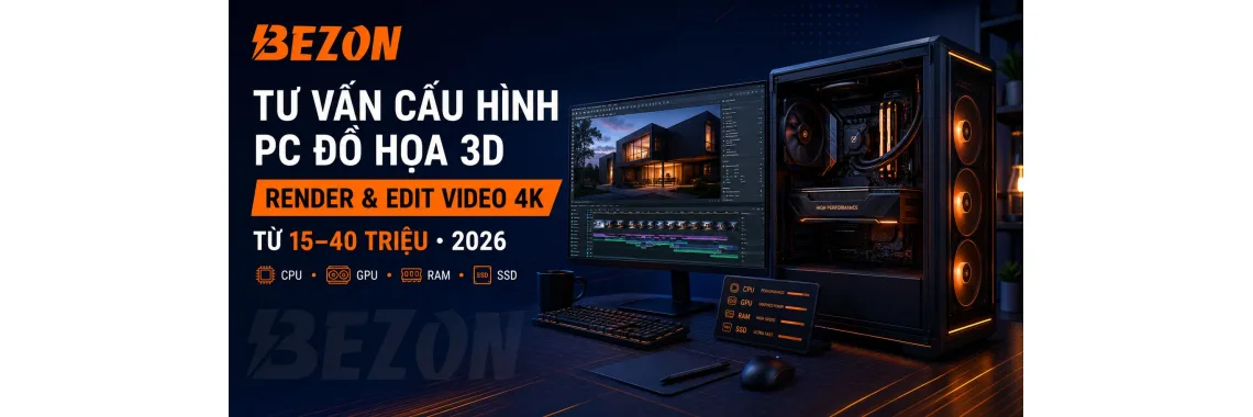 Tư Vấn Cấu Hình PC Đồ Họa 3D, Render Và Edit Video 4K Từ 15–40 Triệu Năm 2026