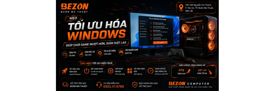 Tối Ưu Windows Chơi Game Mượt, Giảm Giật Lag | BEZON