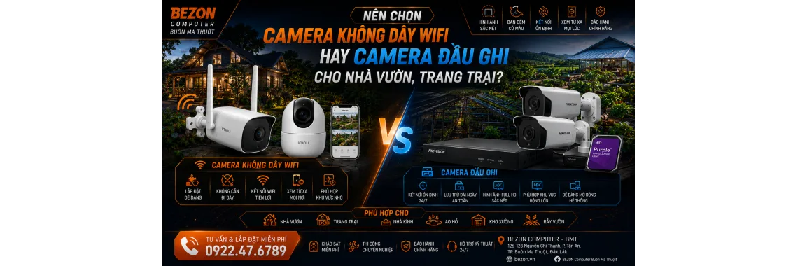 Nên Chọn Camera Không Dây WiFi Hay Camera Đầu Ghi Cho Nhà Vườn, Trang Trại?