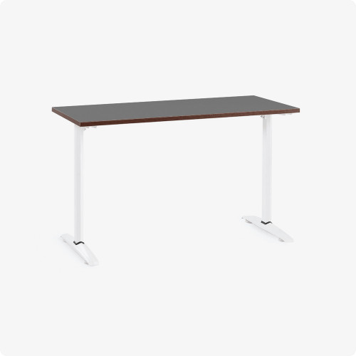 Bàn văn phòng HYPERWORK Core Desk 1m2 | Thép, Mặt bàn P1PB, Khung trắng / Mặt đen