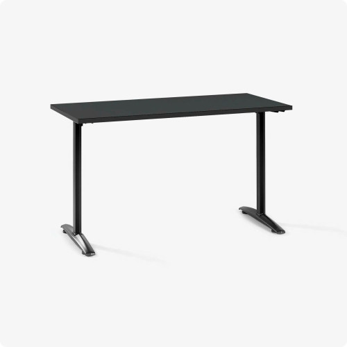 Bàn văn phòng HYPERWORK Core Desk 1m4 | Thép, Mặt bàn P1PB, Khung đen / Mặt đen