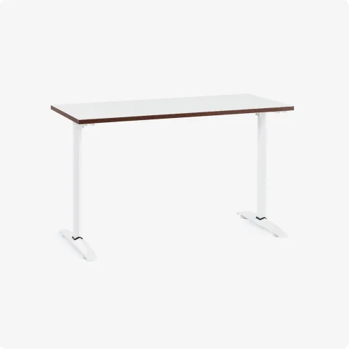 Bàn văn phòng HYPERWORK Core Desk 1m2 | Thép, Mặt bàn P1PB, Khung trắng / Mặt trắng