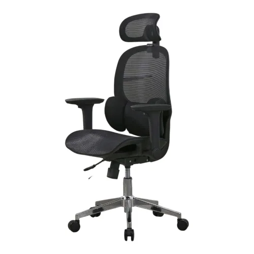 Ghế công thái học OEM E3 Lite | Đen, 150kg, Chân xoay, Lưng lưới