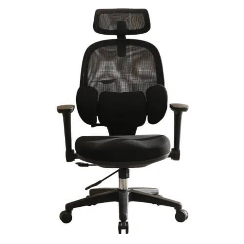 Ghế công thái học MANSON E3 Lite | Đen, 100kg, Chân xoay, Lưng lưới
