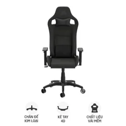 Ghế gaming CORSAIR T3 RUSH | Đen, 120kg, Chân xoay, Lưng vải (CF-9010057-WW) - Bezon Buôn Ma Thuột