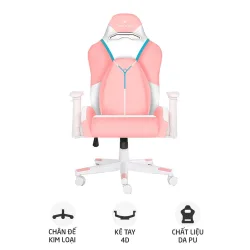 Ghế gaming CENTAUR Sova | Hồng, 120kg, Chân xoay, Da PU - Bezon Buôn Ma Thuột