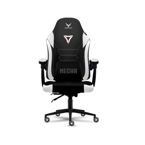 Ghế gaming CENTAUR MECHA | Đen trắng, 150kg, Chân xoay, Da PU