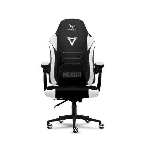 Ghế gaming CENTAUR MECHA | Đen trắng, 150kg, Chân xoay, Da PU