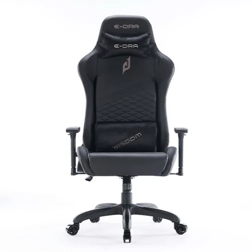 Ghế gaming E DRA WISDOM EGC231 | Đen, 120kg, Chân xoay, Da PU