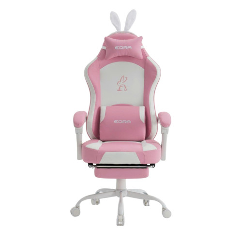 Ghế gaming E DRA RABBIT EGC238 | Hồng, 100kg, Chân xoay, Da PVC