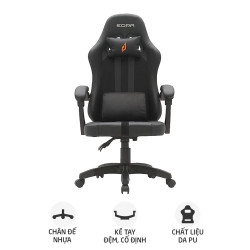 Ghế gaming E DRA Yummy EGC232 V2 | Đen, 150kg, Chân xoay, Da PU - Bezon Buôn Ma Thuột