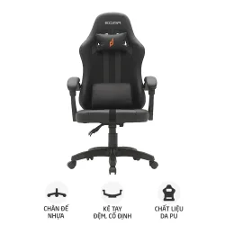 Ghế gaming E DRA Yummy EGC232 V2 | Đen, 150kg, Chân xoay, Da PU - Bezon Buôn Ma Thuột