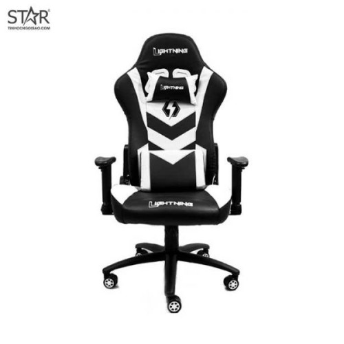 Ghế gaming LIGHTNING A-LN002 | Trắng, 100kg, Chân xoay, Da PU