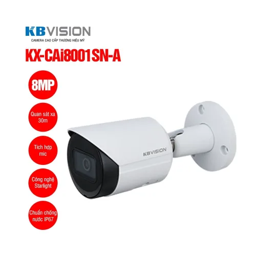 Camera IP thân trụ 8MP KBVISION KX-CAi8001SN-A