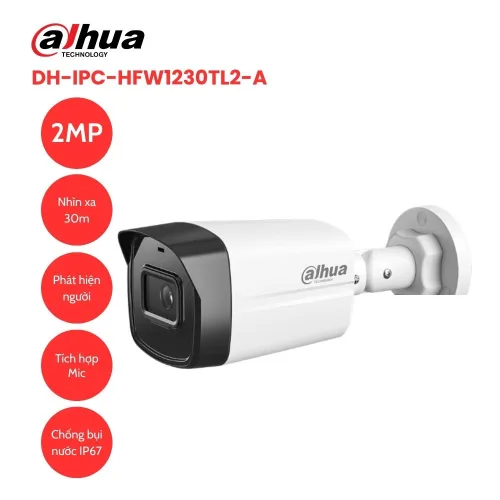 Camera DAHUA DH-IPC-HFW1230TL2-A - 2MP Ngoài Trời IP67
