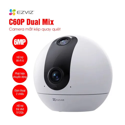 Camera EZVIZ C60P - Mắt Kép, Quay Quét 360°, 2K+