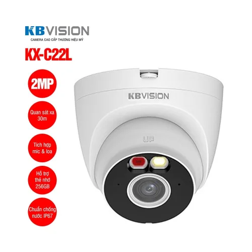 Bán camera IP WIFI Dome 2MP KBVISION KX-A2012WN-A giá rẻ