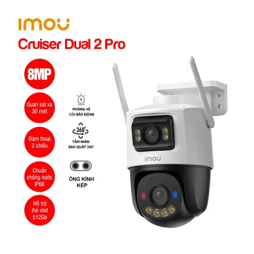 Camera Wifi iMOU Cruiser Dual 2 Pro 2 Ống Kính 8MP