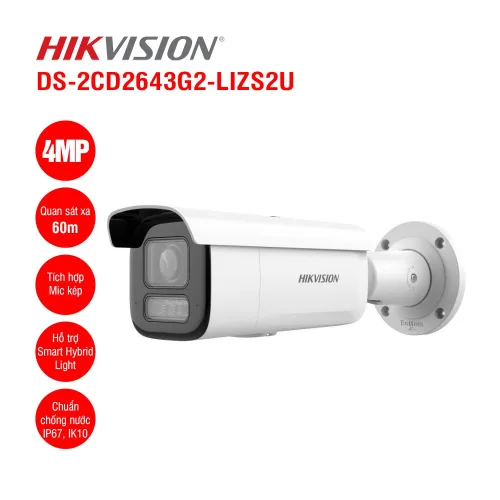 Bán camera IP 4MP Hikvision DS-2CD2643G2-LIZS2U giá rẻ