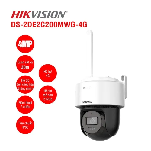 Bán camera IP PT 2MP HIKVISION DS-2DE2C200MWG-E giá rẻ