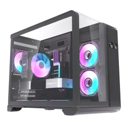Thùng máy DarkFlash L280M (Chưa kèm Fan) | M-ATX/ITX, Kính cường lực, Đen - Bezon Buôn Ma Thuột