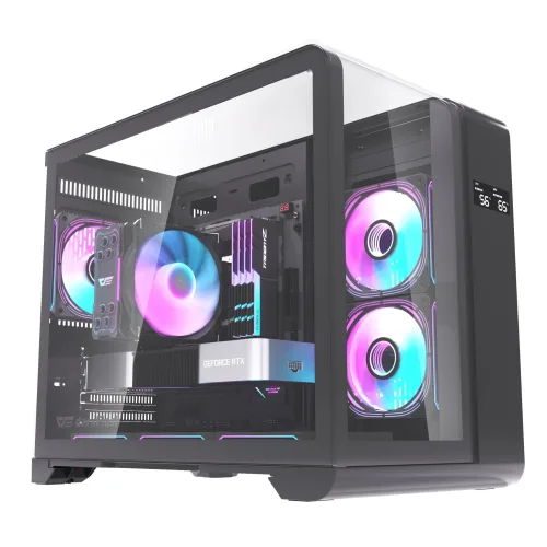 Thùng máy DarkFlash L280M (Chưa kèm Fan) | M-ATX/ITX, Kính cường lực, Đen