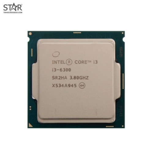 CPU Intel Core i3-6300 (QSD, Tray, No Box) | LGA1151, 2 nhân 4 luồng, Không kèm fan