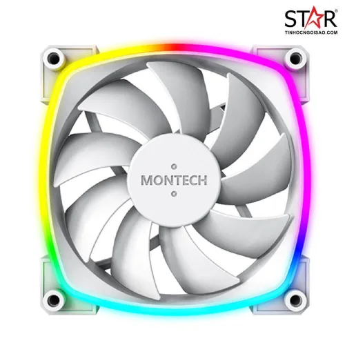 Quạt tản nhiệt PC Montech AX120 PWM | Fan lẻ 120mm, ARGB, Trắng