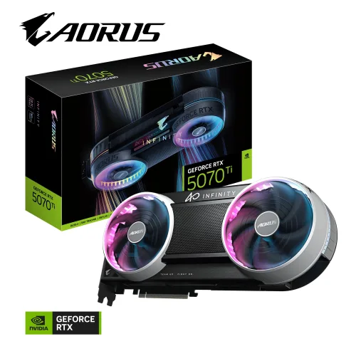 Card màn hình Gigabyte AORUS GeForce RTX 5070 Ti INFINITY 16G | 16GB GDDR7, 8960 CUDA, 28Gbps, PCIe 5.0