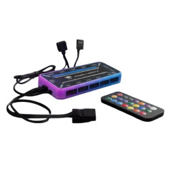 Bộ Hub + Remote Fan RGB Leopard  | Hỗ trợ 10 quạt RGB 6-PIN, 2 cổng LED RGB, Điều khiển từ xa - Bezon Buôn Ma Thuột