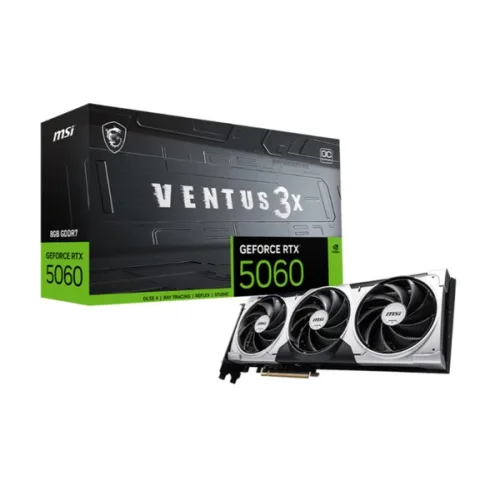 Card màn hình MSI GeForce RTX 5060 8G Ventus 3X V3C OC Edition | 8GB GDDR7, 3840 CUDA, PCIe Gen5