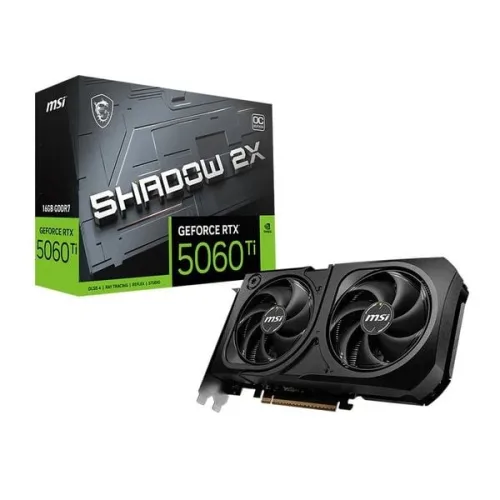 Card màn hình MSI GeForce RTX 5060 Ti 16G SHADOW 2X OC PLUS | 16GB GDDR7, 4608 CUDA Cores, PCIe 5.0