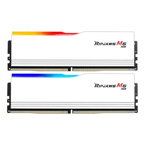 RAM PC G.SKILL Ripjaws M5 32GB RGB DDR5 White | (2x16GB), 5200MHz, Intel/AMD F5-5200J4040A16GX2-RM5RW
