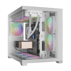 Thùng máy Gamdias GC10M V2 ARGB M-ATX (Kèm Sẵn 3F ARGB) - Trắng - Bezon Buôn Ma Thuột