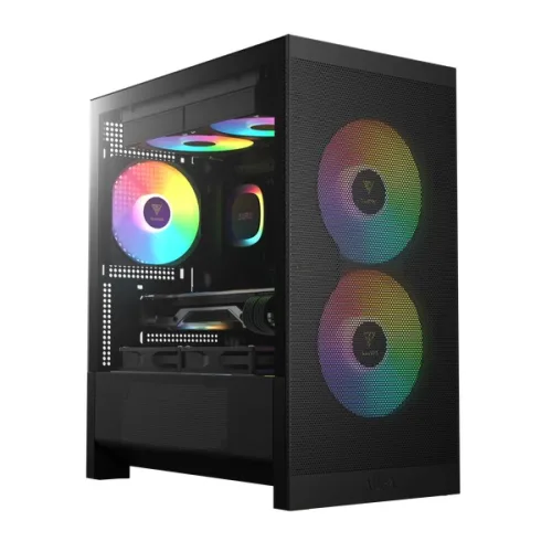 Thùng máy Gamdias Aura GC15M ARGB M-ATX (Kèm Sẵn 3 Fan ARGB) | Micro Tower, Kính cường lực, Đen