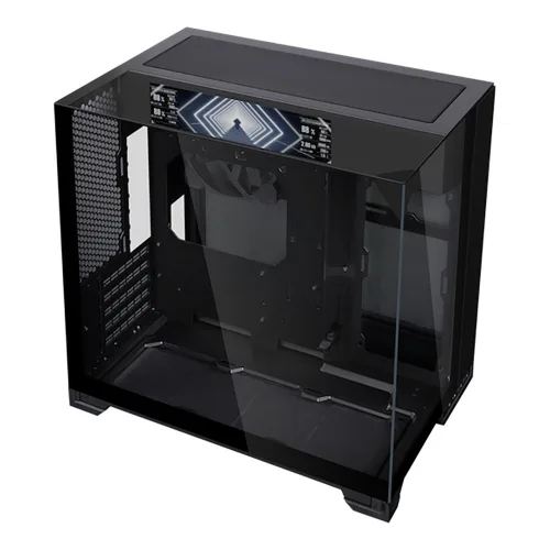 Thùng máy Lian Li O11 Vision M Digital (LCD 9.2 inch) (Không Kèm Fan) (CASELLO11VMDX) | M-ATX/ITX, LCD 9.2 inch, VGA 410mm, Đen