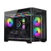 Thùng máy LinkTech Siren M (Chưa kèm Fan) | M-ATX/ITX, Mặt kính cong, Đen - 1