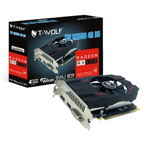 Card màn hình AMD Radeon RX 550 T-WOLF | 4GB GDDR5, 128-bit, nguồn đề nghị 250W