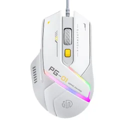 Chuột gaming INPHIC PG1 Chính Hãng | Wired, 12800 DPI, 78g, Trắng - Bezon Buôn Ma Thuột